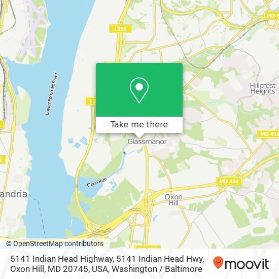Mapa de 5141 Indian Head Highway, 5141 Indian Head Hwy, Oxon Hill, MD 20745, USA