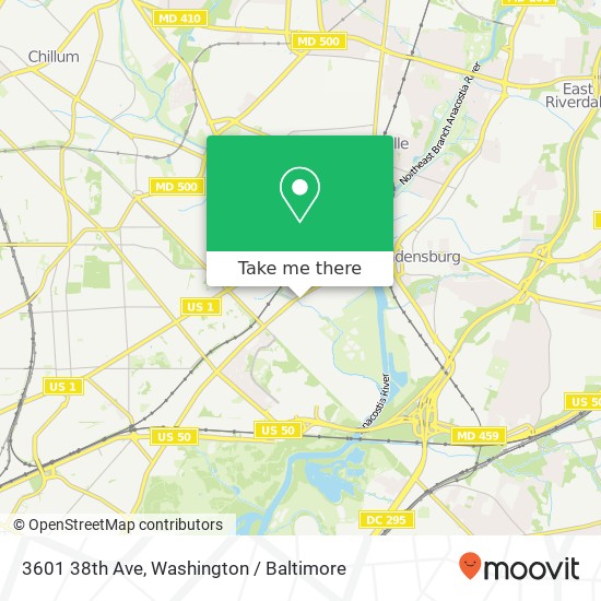 Mapa de 3601 38th Ave, Brentwood, MD 20722