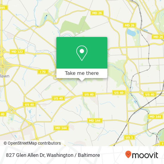 Mapa de 827 Glen Allen Dr, Baltimore, MD 21229