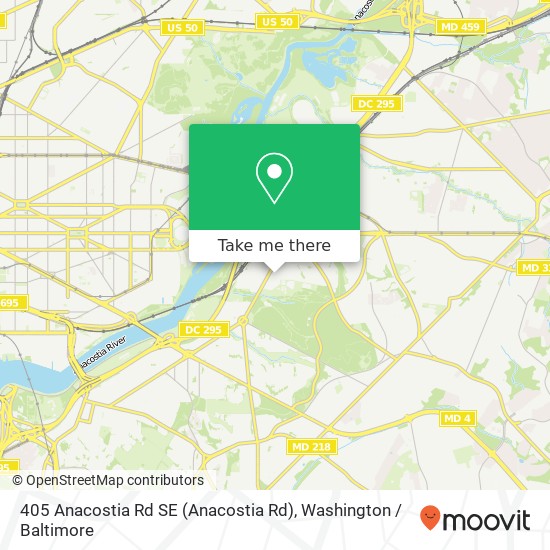 Mapa de 405 Anacostia Rd SE (Anacostia Rd), Washington, DC 20019