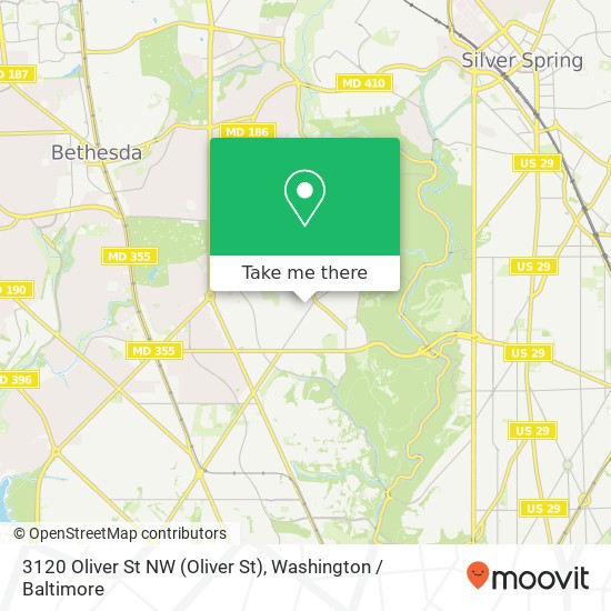 Mapa de 3120 Oliver St NW (Oliver St), Washington, DC 20015