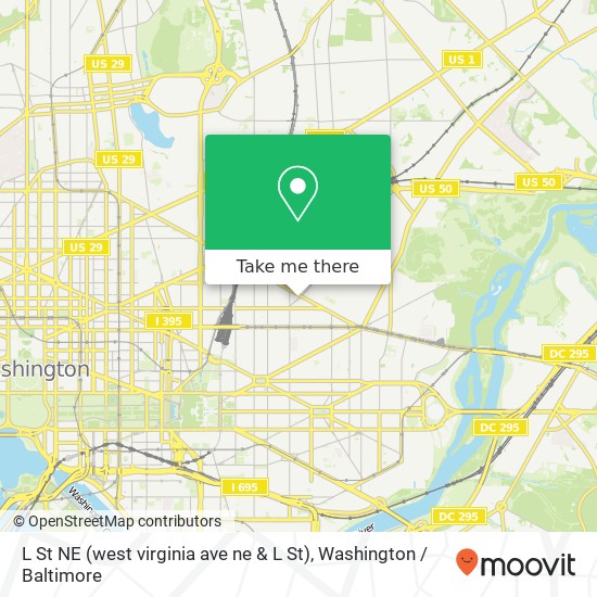 Mapa de L St NE (west virginia ave ne & L St), Washington (WASHINGTON), DC 20002