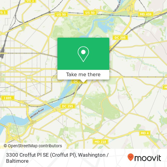 Mapa de 3300 Croffut Pl SE (Croffut Pl), Washington, DC 20019