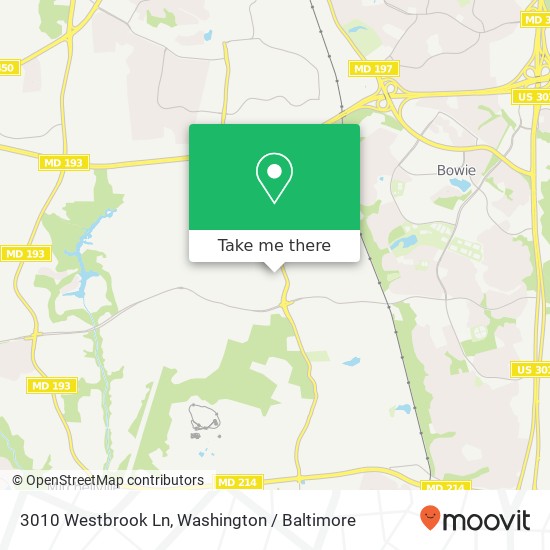 Mapa de 3010 Westbrook Ln, Bowie, MD 20721