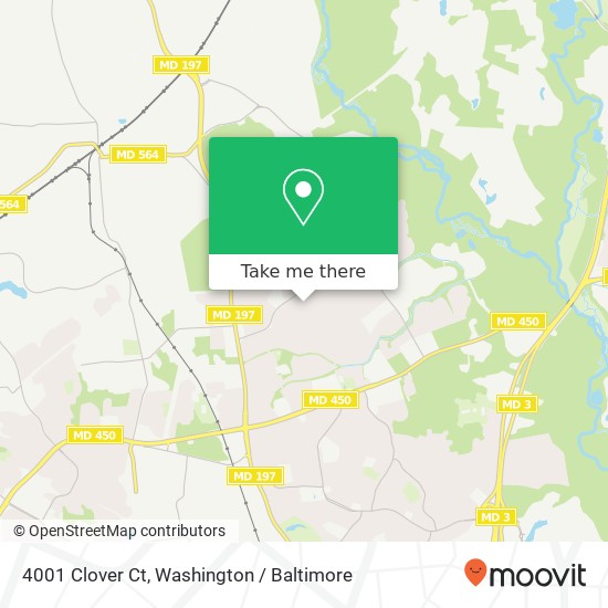 Mapa de 4001 Clover Ct, Bowie, MD 20715