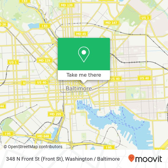 Mapa de 348 N Front St (Front St), Baltimore, MD 21202
