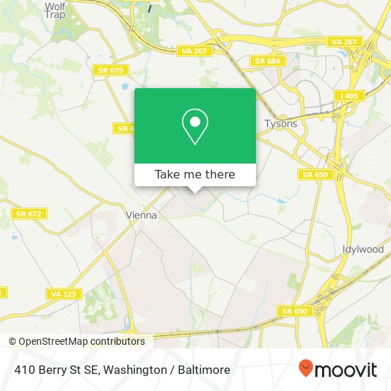 Mapa de 410 Berry St SE, Vienna, VA 22180