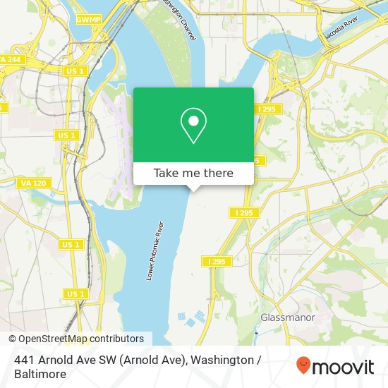 Mapa de 441 Arnold Ave SW (Arnold Ave), Washington, DC 20032