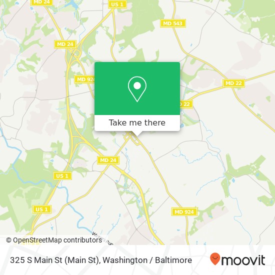 Mapa de 325 S Main St (Main St), Bel Air, MD 21014