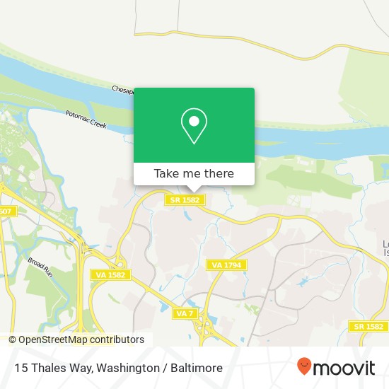 Mapa de 15 Thales Way, Sterling, VA 20165