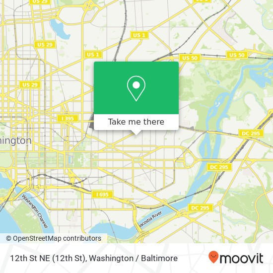 Mapa de 12th St NE (12th St), Washington, DC 20002