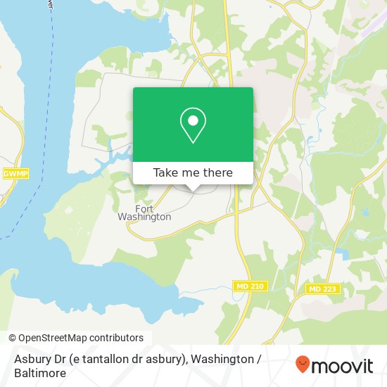 Mapa de Asbury Dr (e tantallon dr asbury), Fort Washington, MD 20744