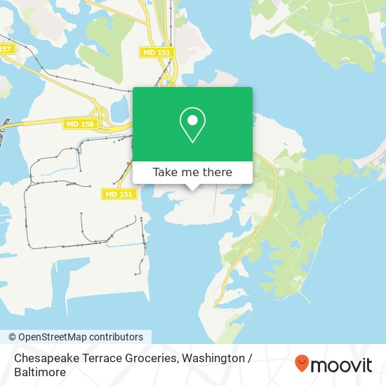 Mapa de Chesapeake Terrace Groceries, 2231 Lincoln Ave