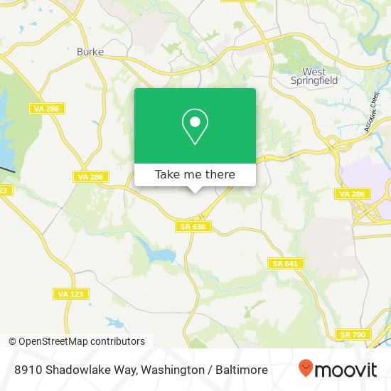 8910 Shadowlake Way, Springfield, VA 22153 map