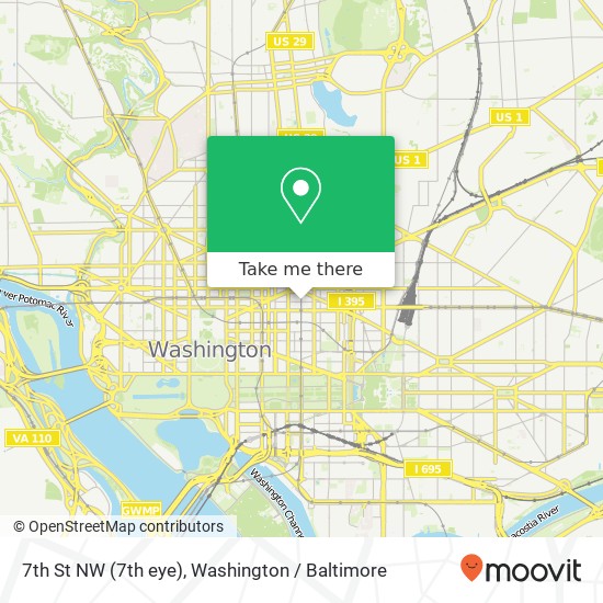 Mapa de 7th St NW (7th eye), Washington, DC 20001