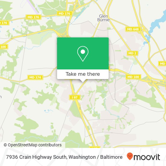 Mapa de 7936 Crain Highway South, 7936 Crain Hwy S, Glen Burnie, MD 21061, USA