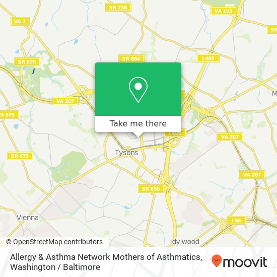 Mapa de Allergy & Asthma Network Mothers of Asthmatics, 8201 Greensboro Dr