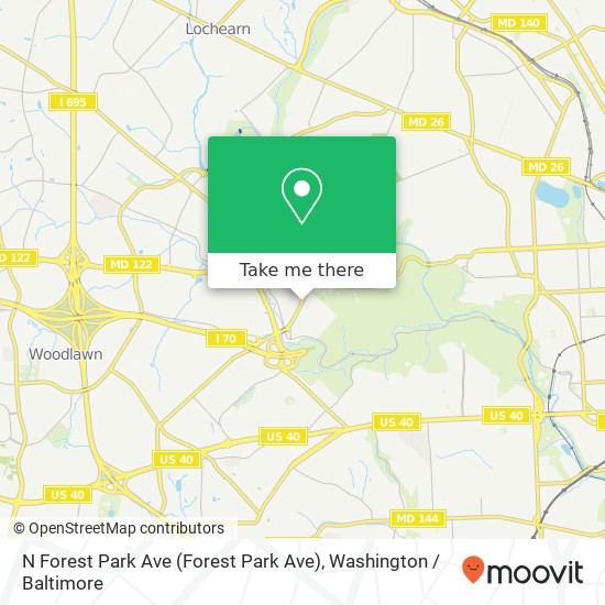 Mapa de N Forest Park Ave (Forest Park Ave), Gwynn Oak, MD 21207
