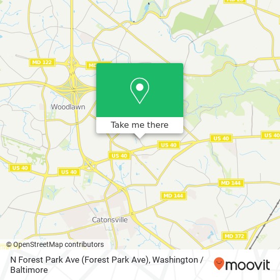 Mapa de N Forest Park Ave (Forest Park Ave), Gwynn Oak (BALTIMORE), MD 21207