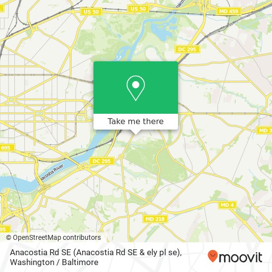 Mapa de Anacostia Rd SE (Anacostia Rd SE & ely pl se), Washington, DC 20019