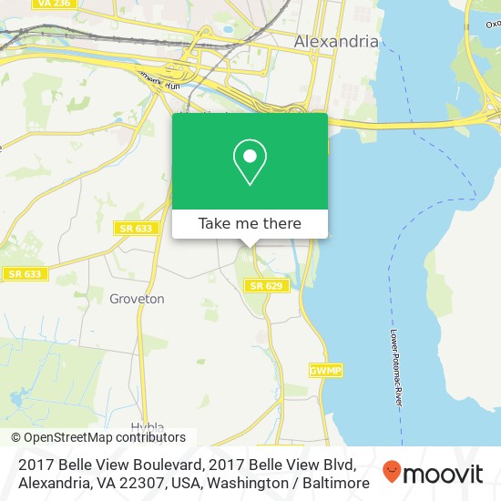 2017 Belle View Boulevard, 2017 Belle View Blvd, Alexandria, VA 22307, USA map