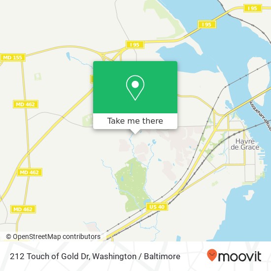 Mapa de 212 Touch of Gold Dr, Havre de Grace, MD 21078