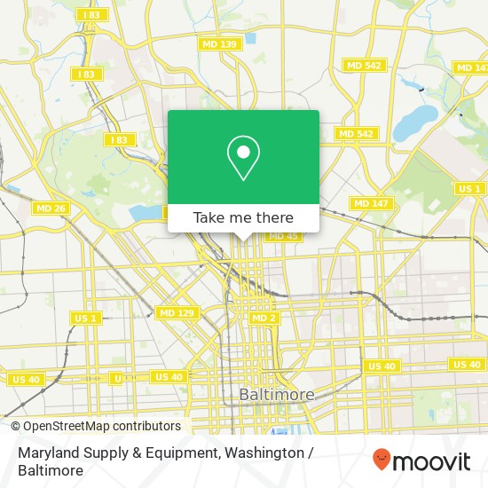 Mapa de Maryland Supply & Equipment, 2110 N Charles St