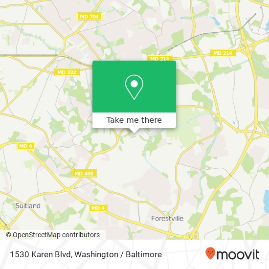 Mapa de 1530 Karen Blvd, District Heights, MD 20747