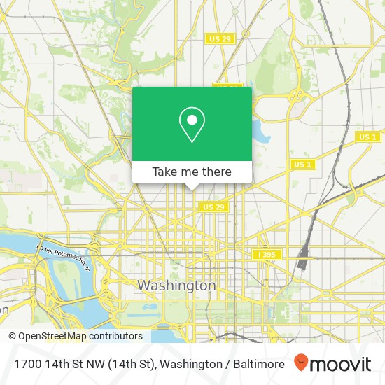 1700 14th St NW (14th St), Washington, DC 20009 map