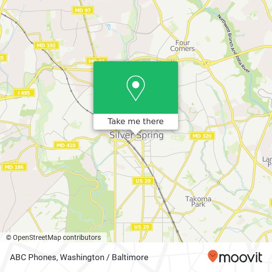 Mapa de ABC Phones, 8517 Colesville Rd