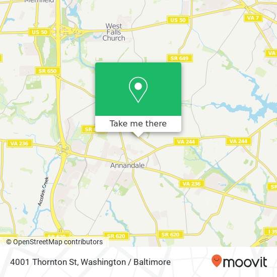 Mapa de 4001 Thornton St, Annandale, VA 22003