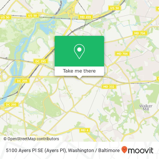Mapa de 5100 Ayers Pl SE (Ayers Pl), Washington, DC 20019