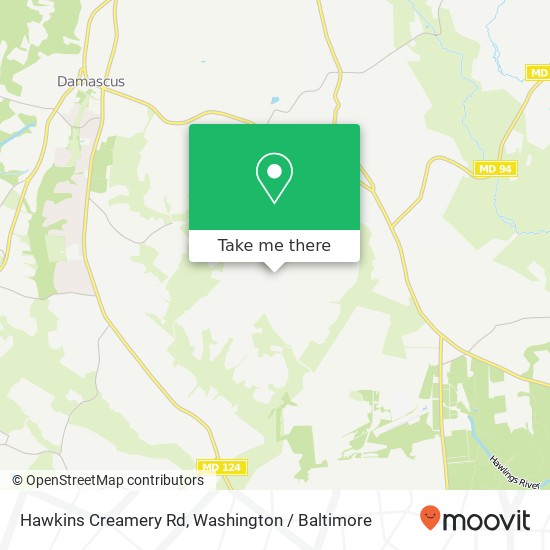 Mapa de Hawkins Creamery Rd, Gaithersburg, MD 20882