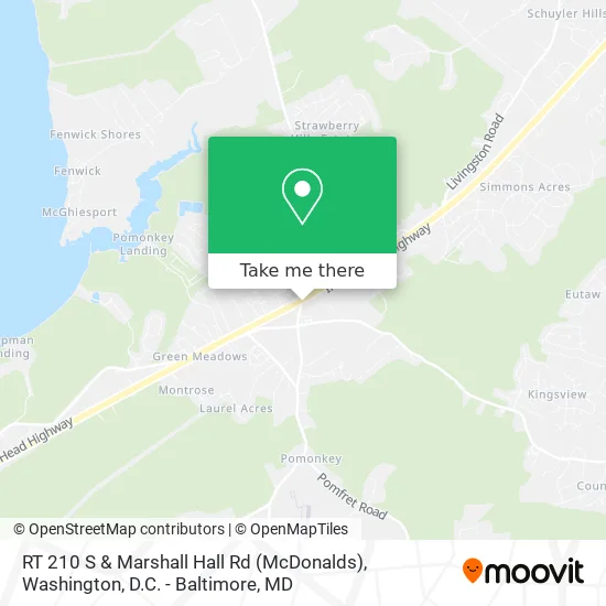 RT 210 S & Marshall Hall Rd (McDonalds) map