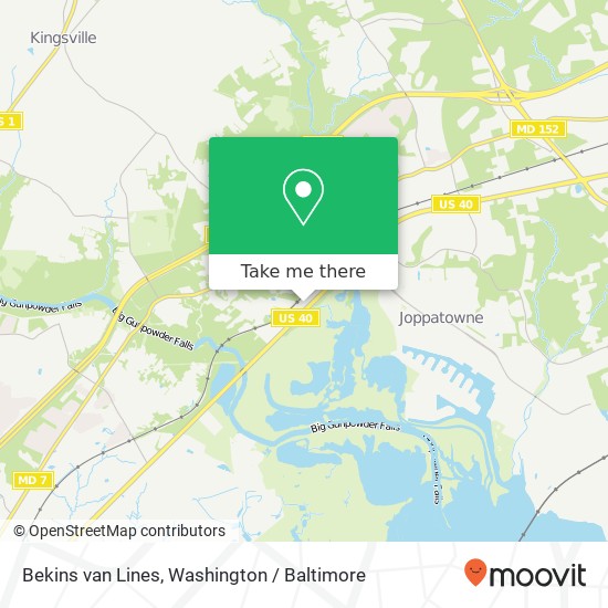Mapa de Bekins van Lines, 12226 Pulaski Hwy