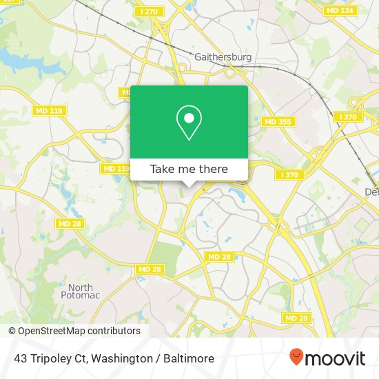 Mapa de 43 Tripoley Ct, Gaithersburg, MD 20878