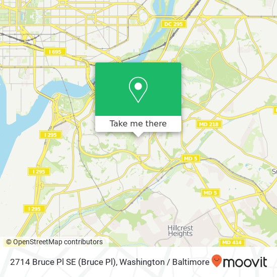 2714 Bruce Pl SE (Bruce Pl), Washington, DC 20020 map