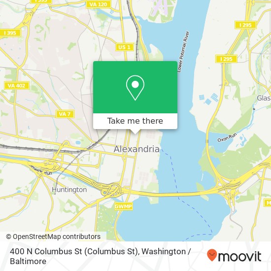 Mapa de 400 N Columbus St (Columbus St), Alexandria, VA 22314