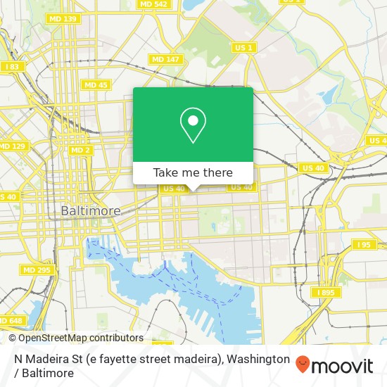 Mapa de N Madeira St (e fayette street madeira), Baltimore (BALTIMORE), MD 21231