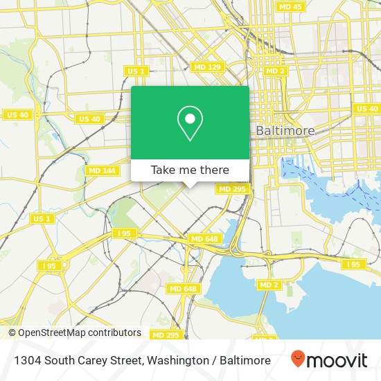 1304 South Carey Street, 1304 S Carey St, Baltimore, MD 21230, USA map