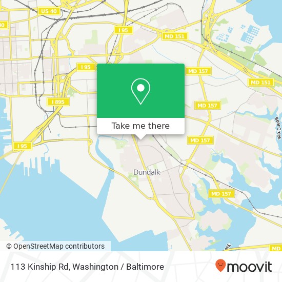 Mapa de 113 Kinship Rd, Dundalk, MD 21222