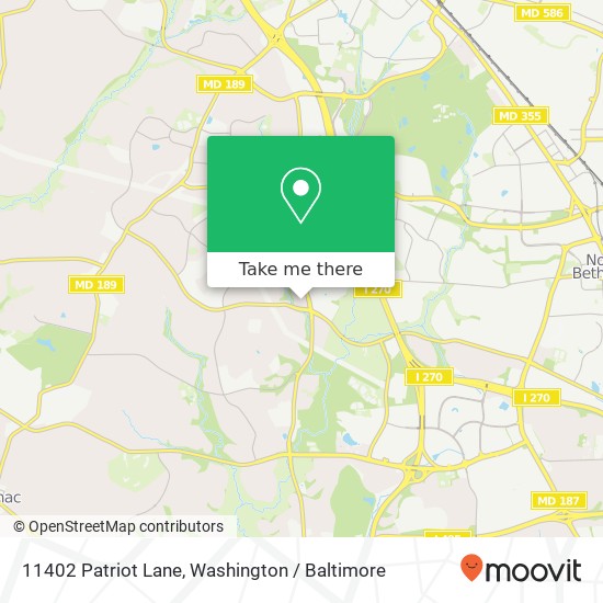 Mapa de 11402 Patriot Lane, 11402 Patriot Ln, Potomac, MD 20854, USA