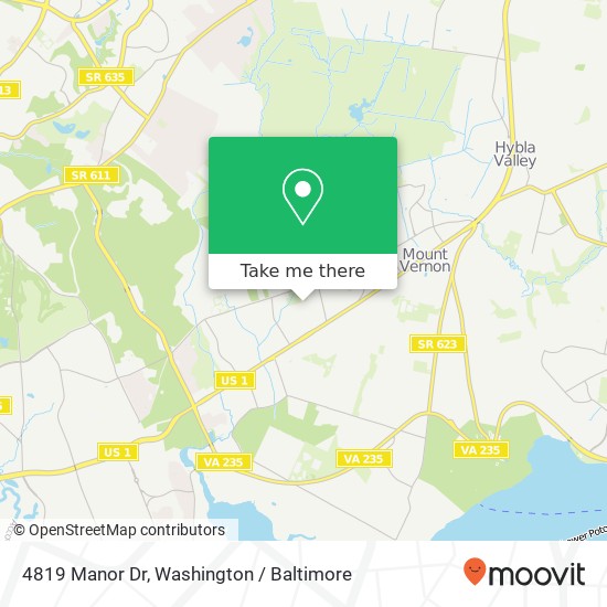 Mapa de 4819 Manor Dr, Alexandria, VA 22309