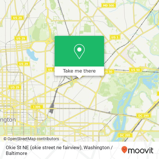 Okie St NE (okie street ne fairview), Washington, DC 20002 map