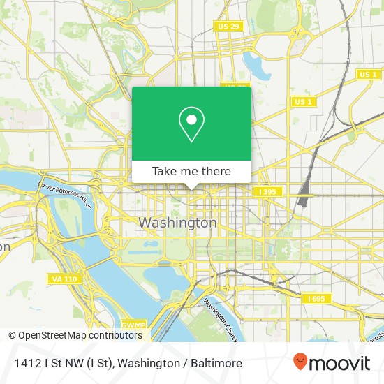 Mapa de 1412 I St NW (I St), Washington, DC 20005