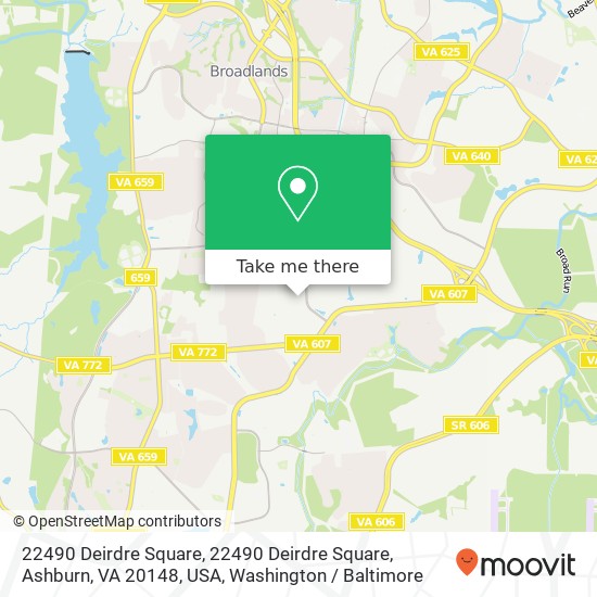 Mapa de 22490 Deirdre Square, 22490 Deirdre Square, Ashburn, VA 20148, USA