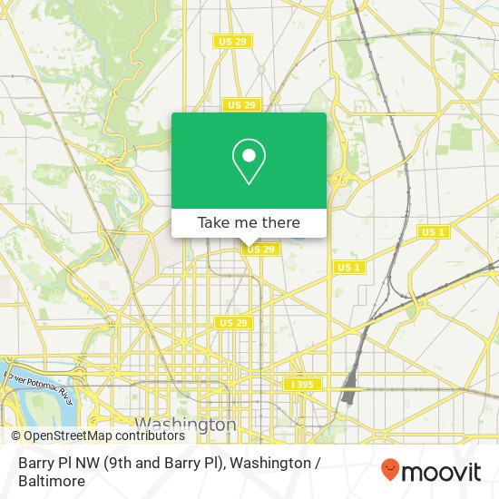 Mapa de Barry Pl NW (9th and Barry Pl), Washington, DC 20001