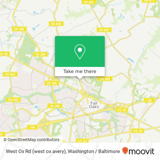 Mapa de West Ox Rd (west ox avery), Fairfax, VA 22033
