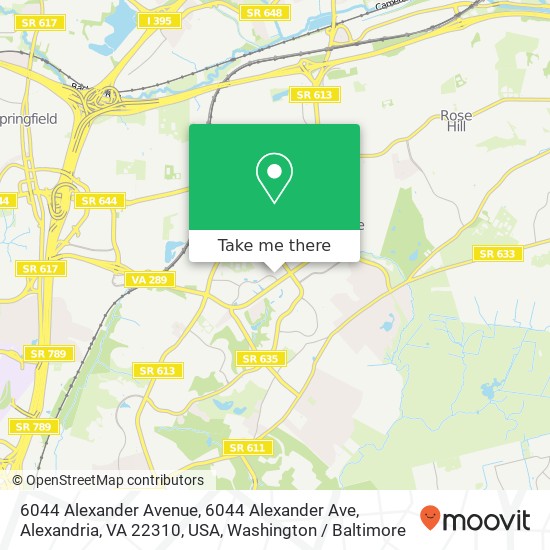 Mapa de 6044 Alexander Avenue, 6044 Alexander Ave, Alexandria, VA 22310, USA