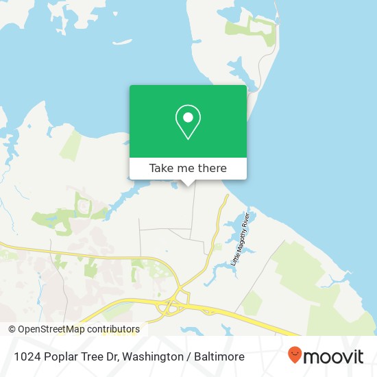 Mapa de 1024 Poplar Tree Dr, Annapolis, MD 21409